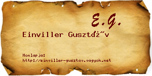 Einviller Gusztáv névjegykártya